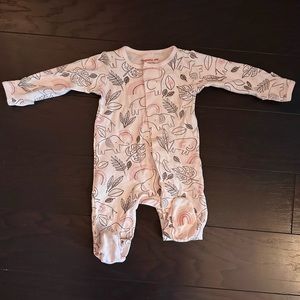 Magnetic Me Ellie Go Lucky Pink Organic Cotton Footie - size 0-3 months